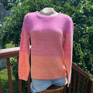 Cupcakes & Cashmere Gradient Pink Orange Crew Neck Sweater- Hombre-sherbet
